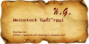 Weinstock Györgyi névjegykártya